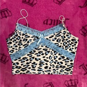 Blue Leopard print Cami Top